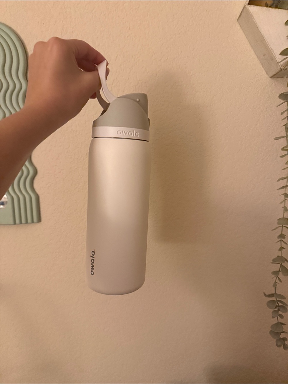 Owala White Insulated Water Bottle with Flip Straw Lid